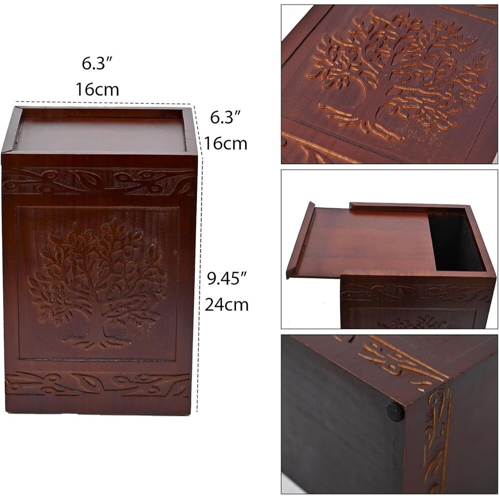 Elegant Wooden Tree of Life Cremation Urns for Human and Pet Ashes - Picture 2 of 3